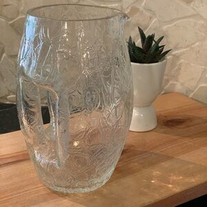 VINTAGE BLOWN GLASS | “Crocodile” Style Jug/ Pitcher